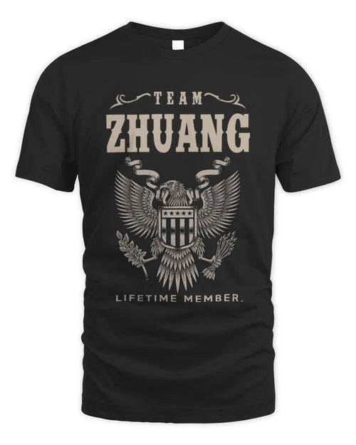 ZHUANG TP06-K82 – Personalized Classic Style Apparel “Team NAME Lifetime Member” - Unisex Standard T-Shirt - Black