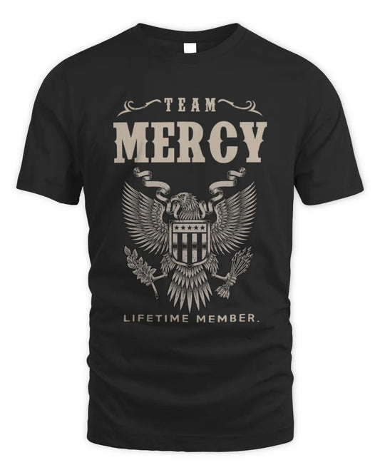 MERCY TP06-K82 – Personalized Classic Style Apparel “Team NAME Lifetime Member” - Unisex Standard T-Shirt - Black