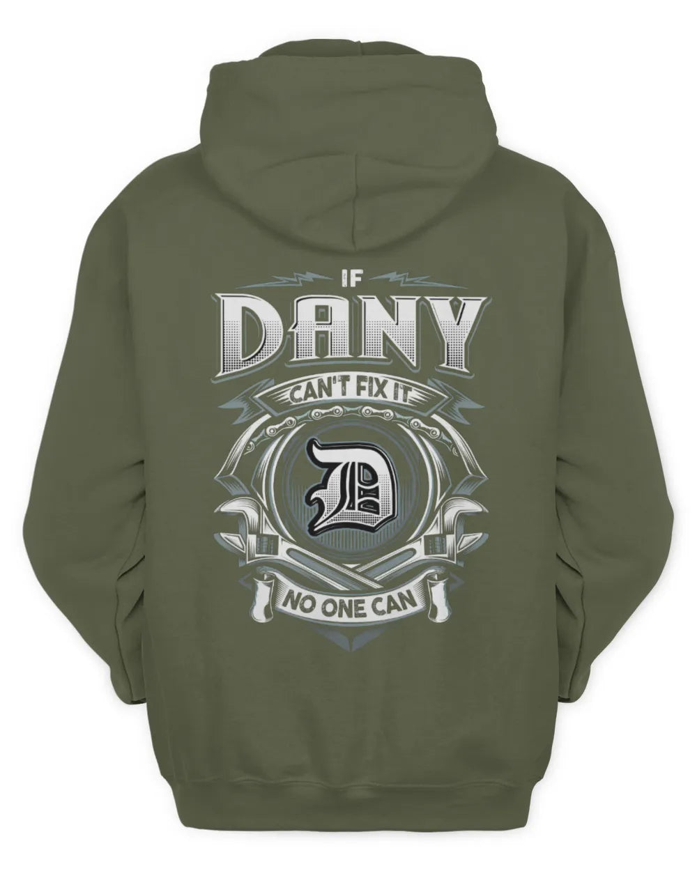 DANY AP81-K4-626 - Personalized Ahmed Quote Apparel “If Ahmed Can't Fix It, No One Can” - Unisex Hoodie - Military Green