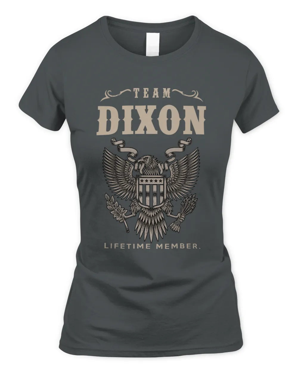 DIXON TP06-K82 – Personalized Classic Style Apparel “Team NAME Lifetime Member” - Women's Standard T-Shirt - Charcoal