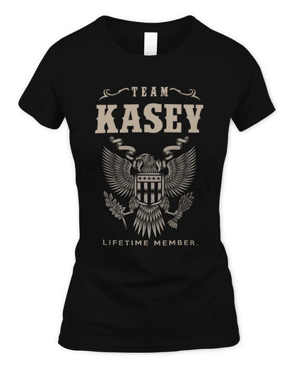 KASEY TP06-K82 – Personalized Classic Style Apparel “Team NAME Lifetime Member” - Women's Standard T-Shirt - Black