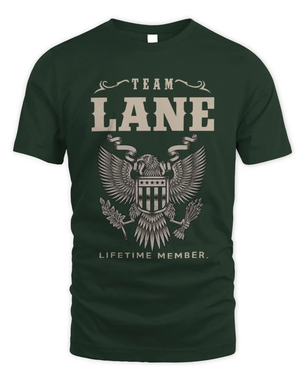 LANE TP06-K82 – Personalized Classic Style Apparel “Team NAME Lifetime Member” - Unisex Standard T-Shirt - Forest Green