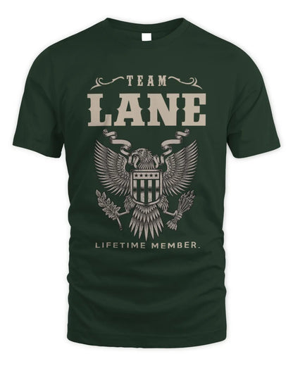 LANE TP06-K82 – Personalized Classic Style Apparel “Team NAME Lifetime Member” - Unisex Standard T-Shirt - Forest Green