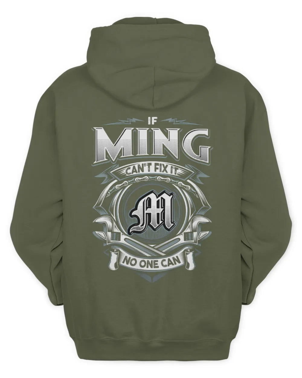 MING AP81-K4-626 - Personalized Ahmed Quote Apparel “If Ahmed Can't Fix It, No One Can” - Unisex Hoodie - Military Green