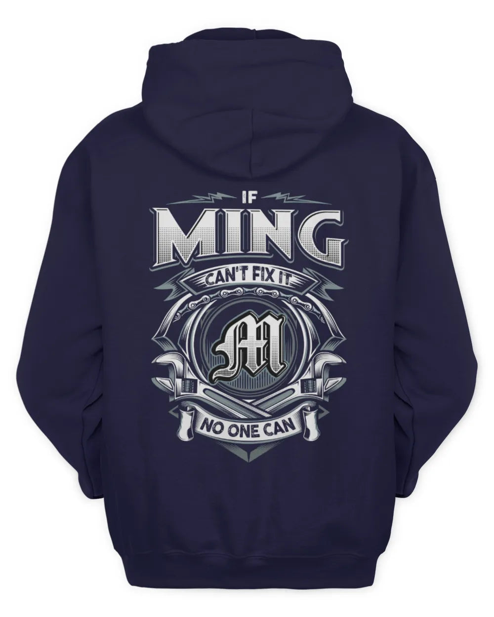 MING AP81-K4-626 - Personalized Ahmed Quote Apparel “If Ahmed Can't Fix It, No One Can” - Unisex Hoodie - Navy