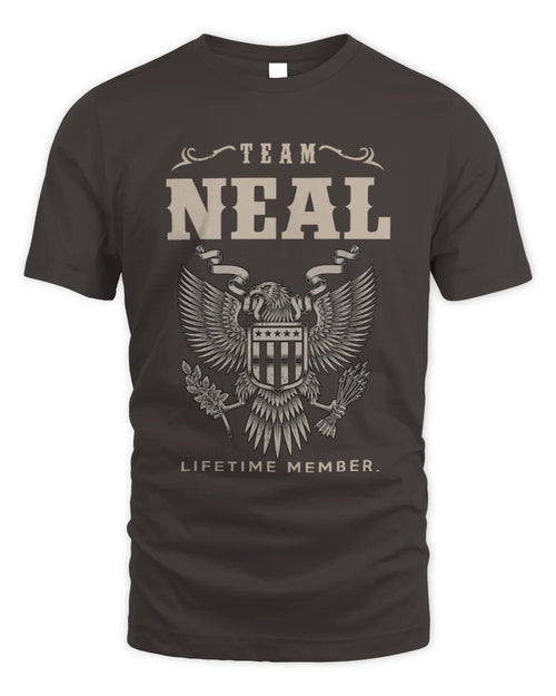 NEAL TP06-K82 – Personalized Classic Style Apparel “Team NAME Lifetime Member” - Unisex Standard T-Shirt - Dark Chocolate