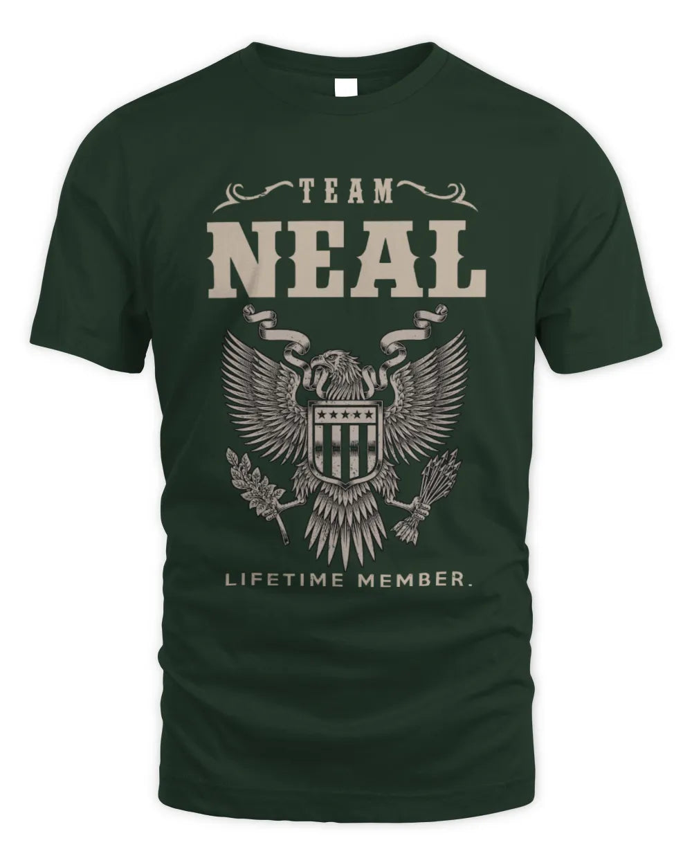 NEAL TP06-K82 – Personalized Classic Style Apparel “Team NAME Lifetime Member” - Unisex Standard T-Shirt - Forest Green