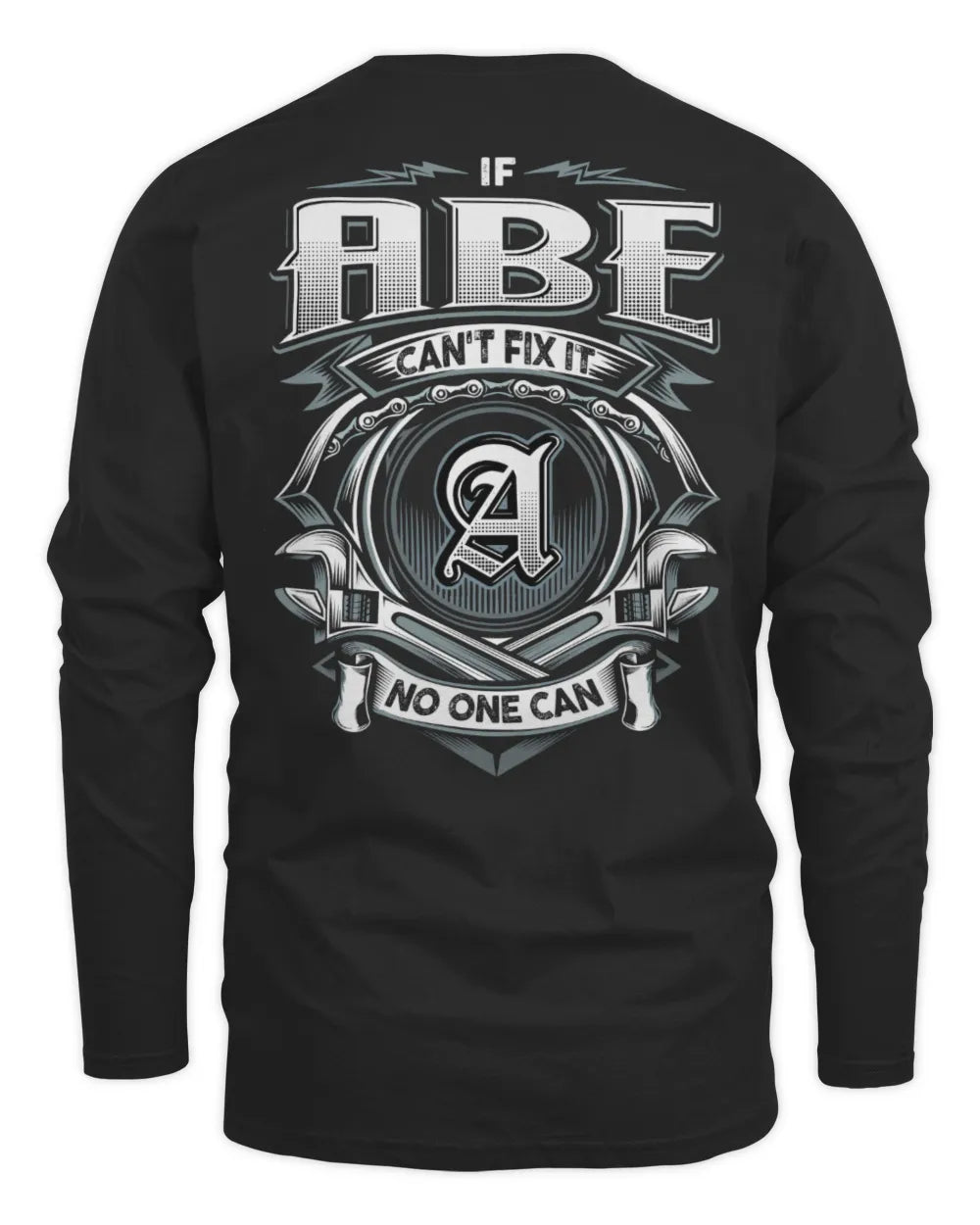 ABE AP81-K4-626 - Personalized Ahmed Quote Apparel “If Ahmed Can't Fix It, No One Can” - Men's Long Sleeved T-Shirt - Black