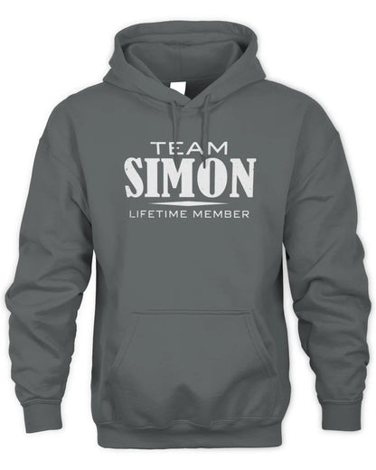 SIMON BL62-K4-128 - Personalized “Team NAME Lifetime Member” - Unisex Hoodie - Charcoal