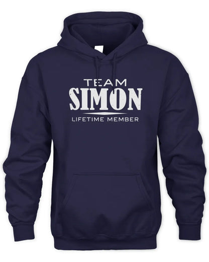 SIMON BL62-K4-128 - Personalized “Team NAME Lifetime Member” - Unisex Hoodie - Navy