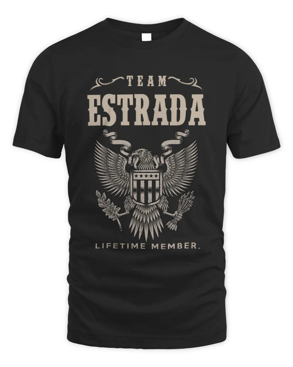 ESTRADA TP06-K82 – Personalized Classic Style Apparel “Team NAME Lifetime Member” - Unisex Standard T-Shirt - Black