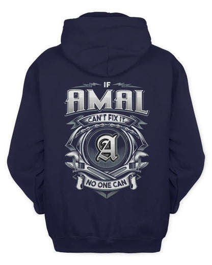 AMAL AP81-K4-626 - Personalized Ahmed Quote Apparel “If Ahmed Can't Fix It, No One Can” - Unisex Hoodie - Navy