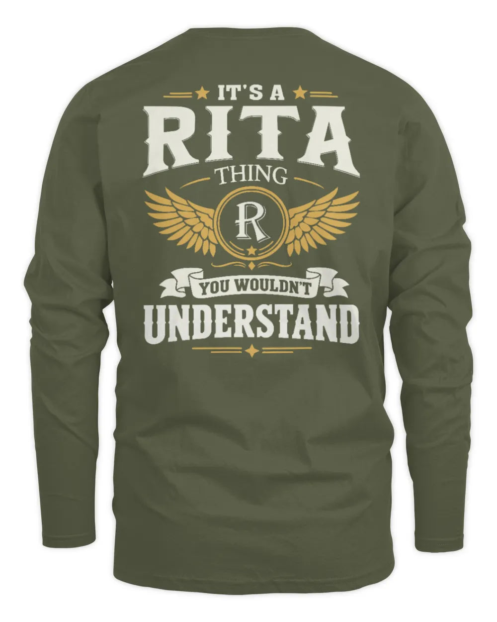 RITA KT06-M008 It’s a [NAME] Thing – You Wouldn’t Understand | Personalized Vintage T-Shirt - Men's Long Sleeved T-Shirt - Military Green