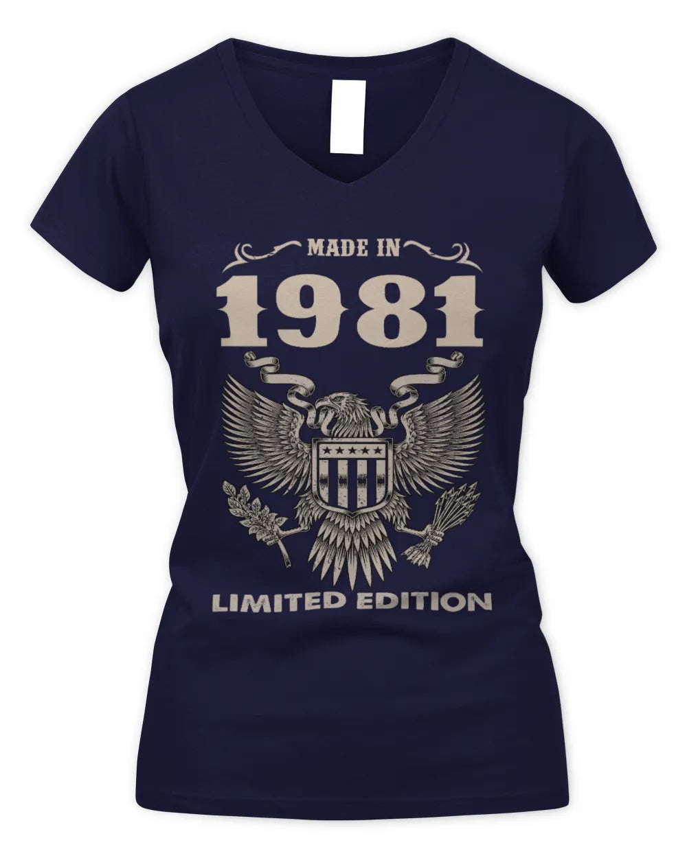 1981 HH89-K2 – Classic Birth Year Limited Edition T-Shirt - Women's V-Neck T-Shirt - Navy