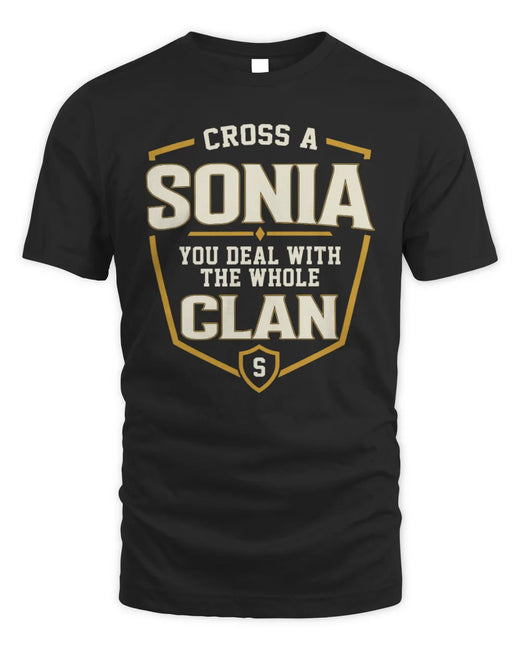 SONIA NT1-K008 Cross A/An NAME, You Deal With the Whole Clan | Personalized Vintage T-Shirt