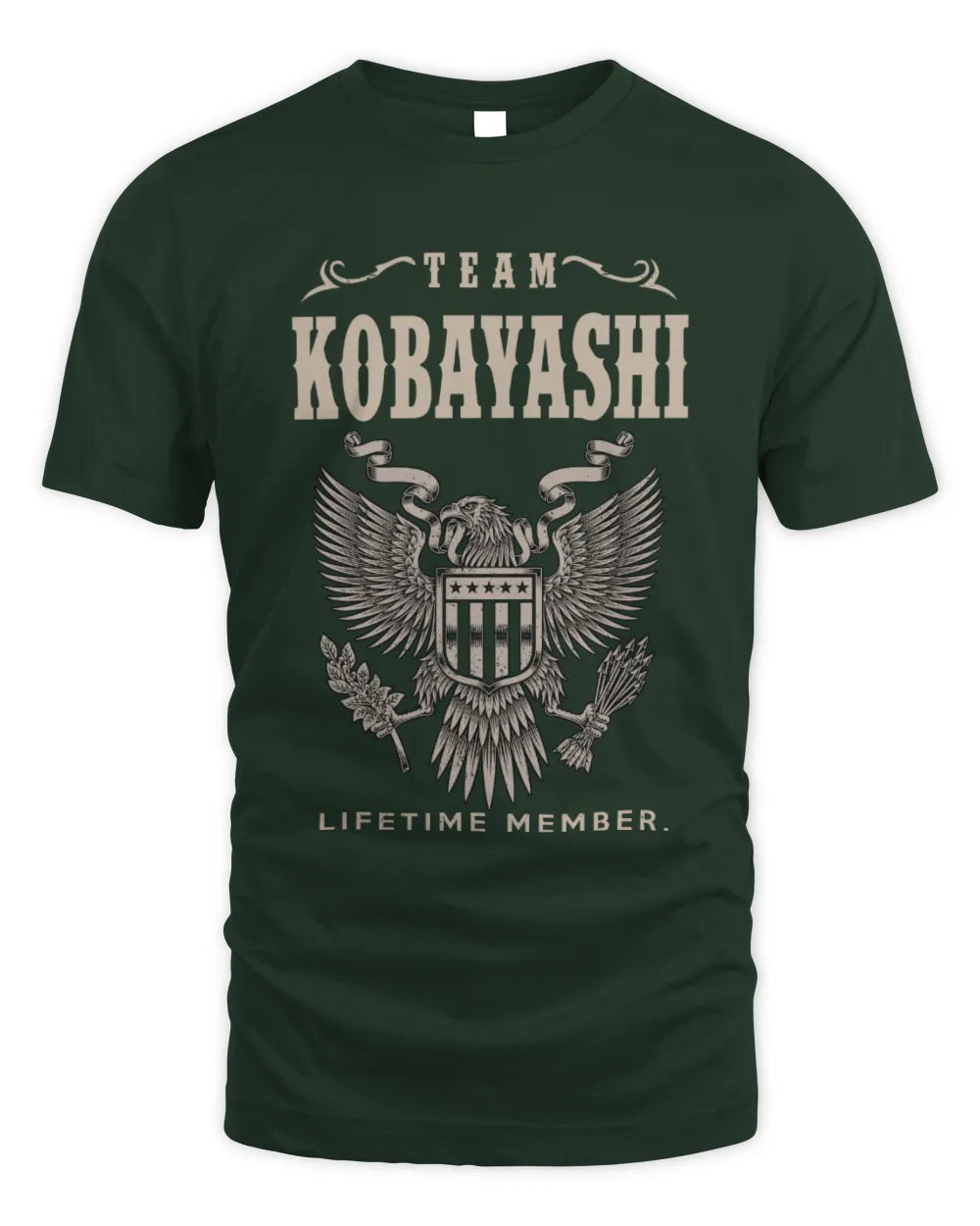 KOBAYASHI TP06-K82 – Personalized Classic Style Apparel “Team NAME Lifetime Member” - Unisex Standard T-Shirt - Forest Green