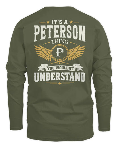 PETERSON KT06-M008 It’s a [NAME] Thing – You Wouldn’t Understand | Personalized Vintage T-Shirt - Men's Long Sleeved T-Shirt - Military Green