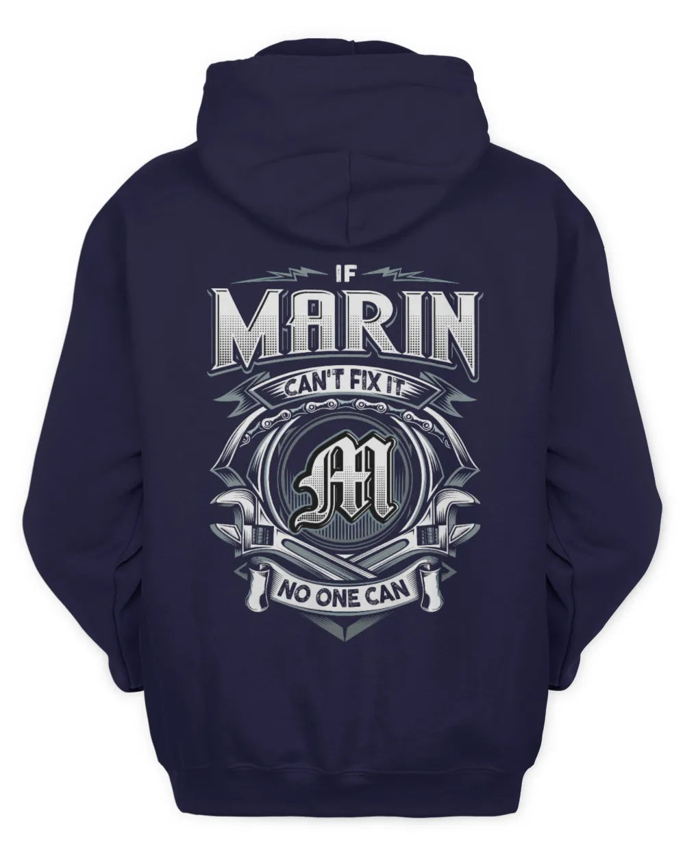 MARIN AP81-K4-626 - Personalized Ahmed Quote Apparel “If Ahmed Can't Fix It, No One Can” - Unisex Hoodie - Navy