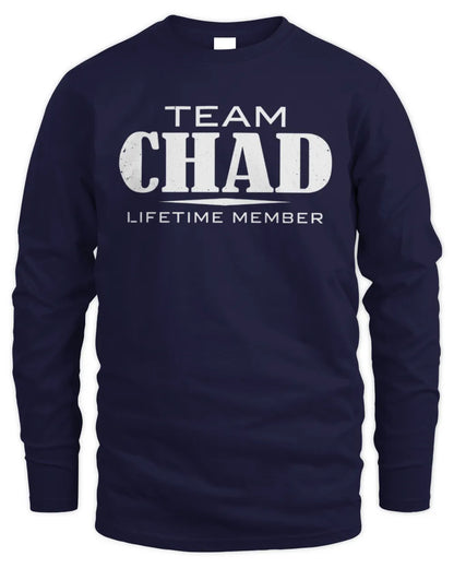 CHAD BL62-K4-128 - Personalized “Team NAME Lifetime Member” - Men's Long Sleeved T-Shirt - Navy
