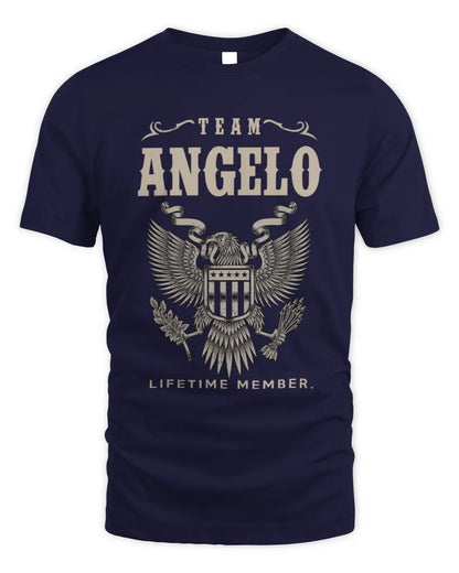 ANGELO TP06-K82 – Personalized Classic Style Apparel “Team NAME Lifetime Member” - Unisex Standard T-Shirt - Navy