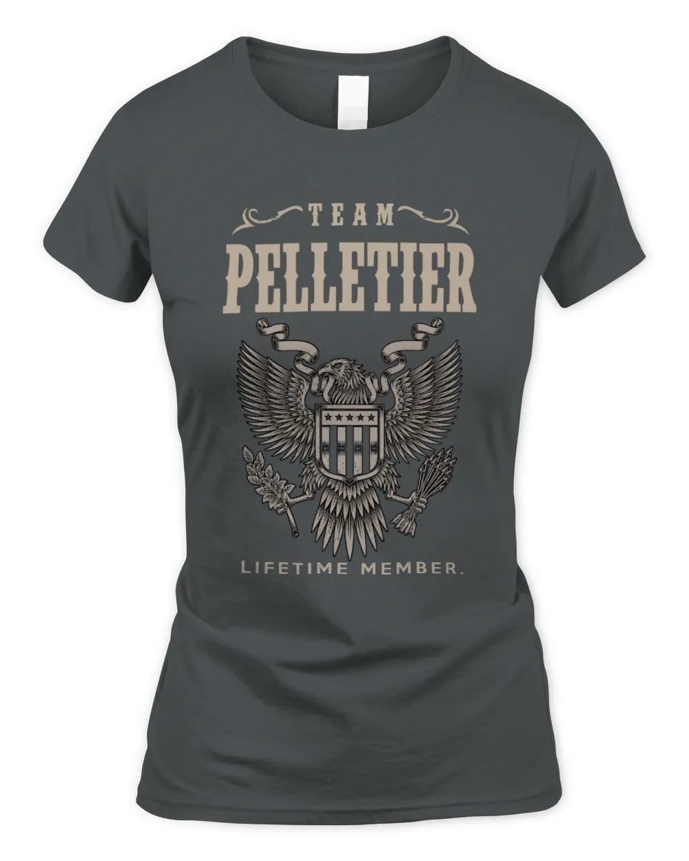 PELLETIER TP06-K82 – Personalized Classic Style Apparel “Team NAME Lifetime Member” - Women's Standard T-Shirt - Charcoal