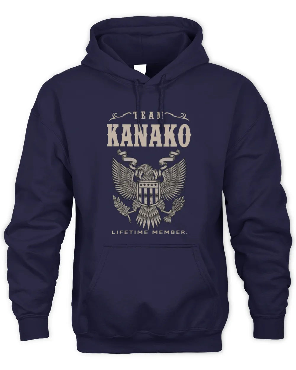KANAKO TP06-K82 – Personalized Classic Style Apparel “Team NAME Lifetime Member” - Unisex Hoodie - Navy