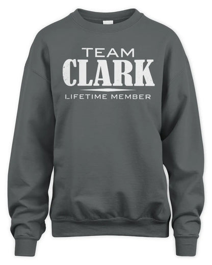 CLARK BL62-K4-128 - Personalized “Team NAME Lifetime Member” - Unisex Sweatshirt - Charcoal