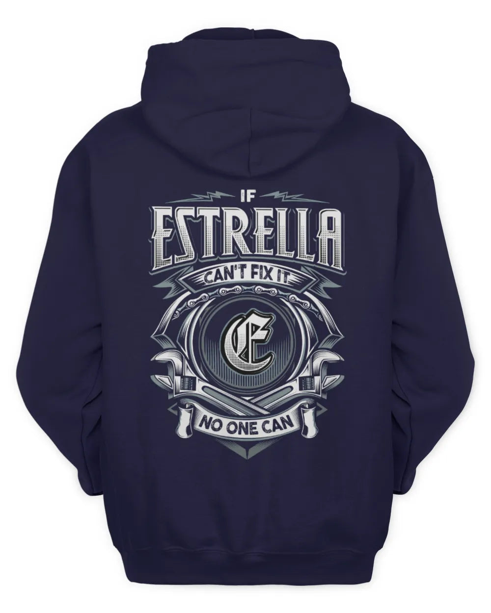ESTRELLA AP81-K4-626 - Personalized Ahmed Quote Apparel “If Ahmed Can't Fix It, No One Can” - Unisex Hoodie - Navy