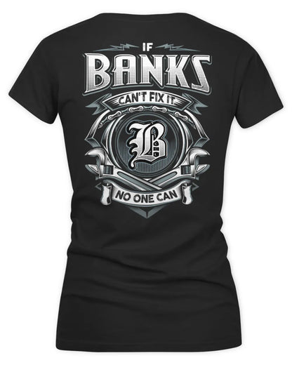 BANKS AP81-K4-626 - Personalized Ahmed Quote Apparel “If Ahmed Can't Fix It, No One Can” - Women's V-Neck T-Shirt - Black