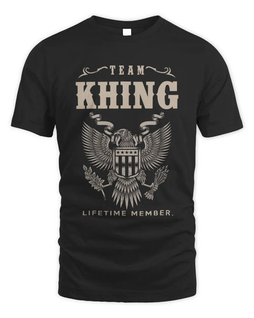KHING TP06-K82 – Personalized Classic Style Apparel “Team NAME Lifetime Member” - Unisex Standard T-Shirt - Black