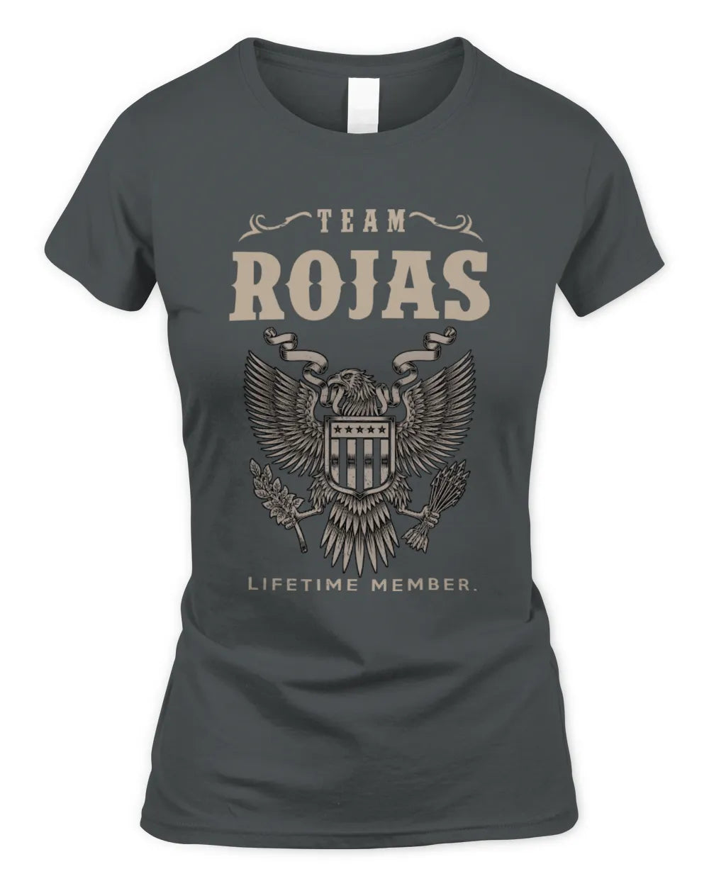 ROJAS TP06-K82 – Personalized Classic Style Apparel “Team NAME Lifetime Member” - Women's Standard T-Shirt - Charcoal