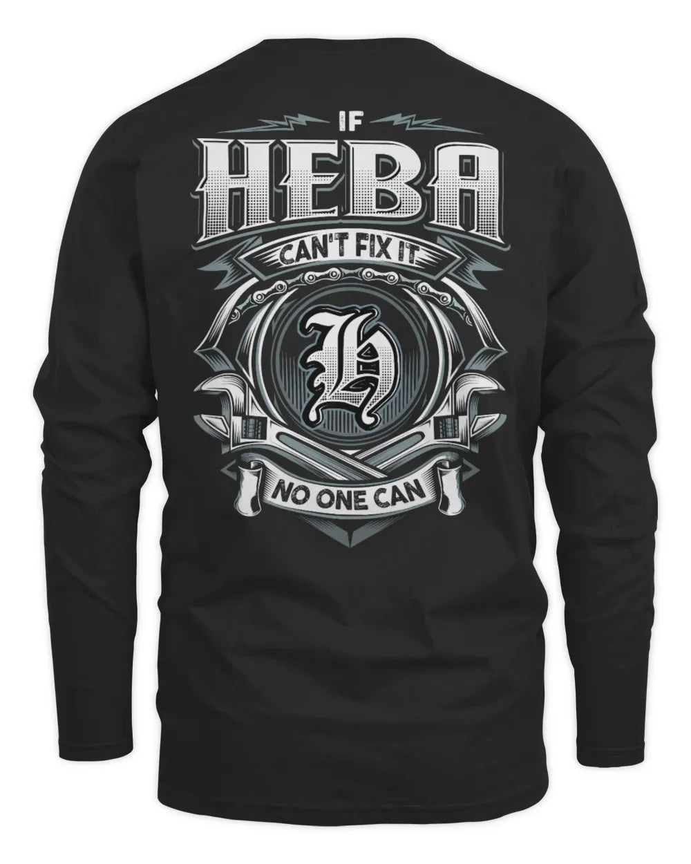 HEBA AP81-K4-626 - Personalized Ahmed Quote Apparel “If Ahmed Can't Fix It, No One Can” - Men's Long Sleeved T-Shirt - Black