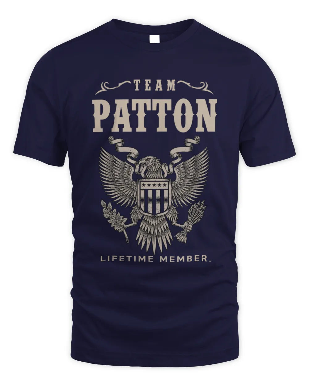PATTON TP06-K82 – Personalized Classic Style Apparel “Team NAME Lifetime Member” - Unisex Standard T-Shirt - Navy