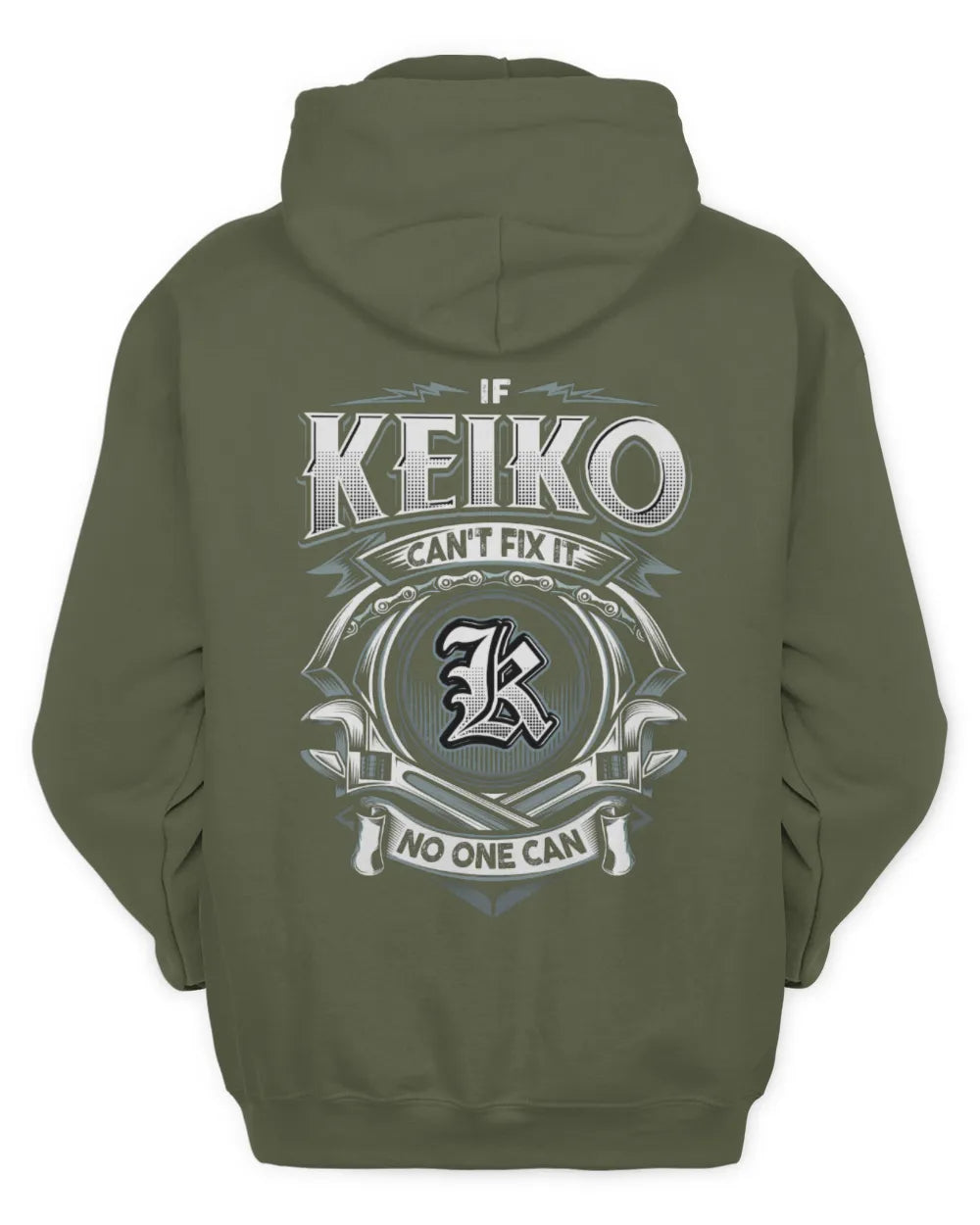 KEIKO AP81-K4-626 - Personalized Ahmed Quote Apparel “If Ahmed Can't Fix It, No One Can” - Unisex Hoodie - Military Green
