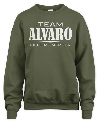 ALVARO BL62-K4-128 - Personalized “Team NAME Lifetime Member” - Unisex Sweatshirt - Military Green