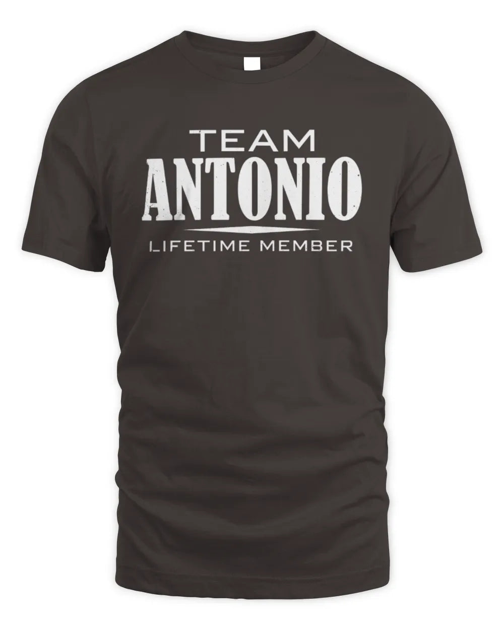 ANTONIO BL62-K4-128 - Personalized “Team NAME Lifetime Member” - Unisex Standard T-Shirt - Dark Chocolate