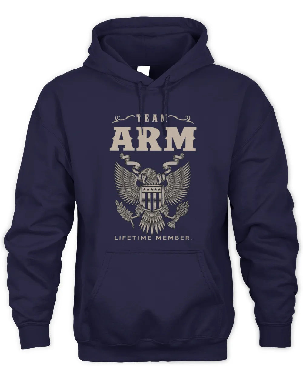 ARM TP06-K82 – Personalized Classic Style Apparel “Team NAME Lifetime Member” - Unisex Hoodie - Navy
