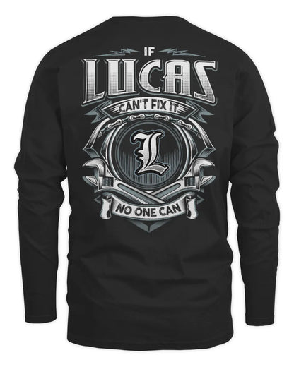 LUCAS AP81-K4-626 - Personalized Ahmed Quote Apparel “If Ahmed Can't Fix It, No One Can” - Men's Long Sleeved T-Shirt - Black