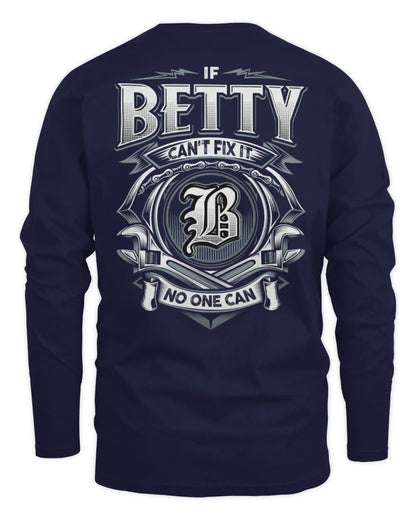 BETTY AP81-K4-626 - Personalized Ahmed Quote Apparel “If Ahmed Can't Fix It, No One Can” - Men's Long Sleeved T-Shirt - Navy