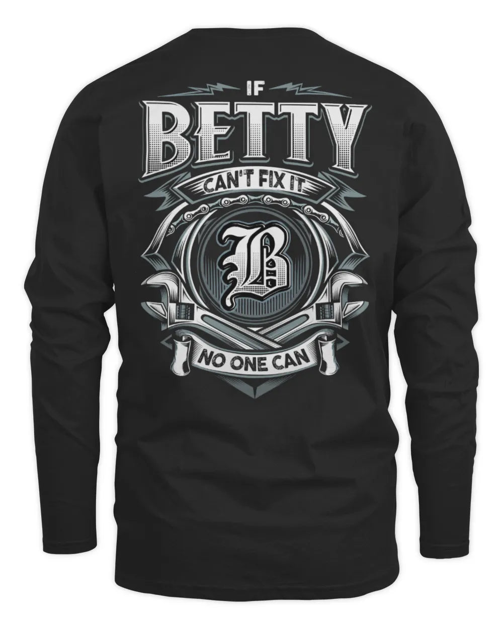 BETTY AP81-K4-626 - Personalized Ahmed Quote Apparel “If Ahmed Can't Fix It, No One Can” - Men's Long Sleeved T-Shirt - Black