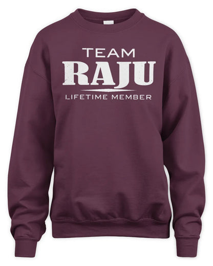 RAJU BL62-K4-128 - Personalized “Team NAME Lifetime Member” - Unisex Sweatshirt - Maroon