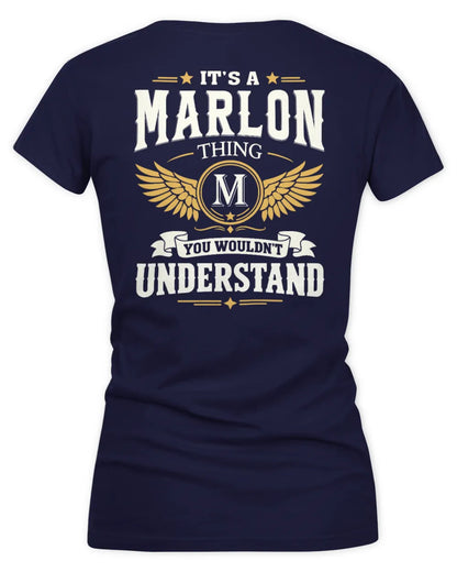 MARLON KT06-M008 It’s a [NAME] Thing – You Wouldn’t Understand | Personalized Vintage T-Shirt - Women's V-Neck T-Shirt - Navy