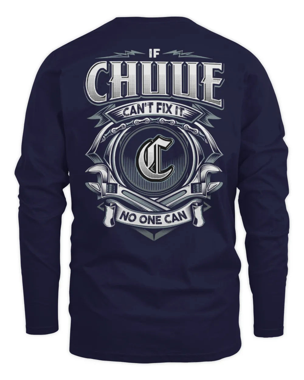CHUUE AP81-K4-626 - Personalized Ahmed Quote Apparel “If Ahmed Can't Fix It, No One Can” - Men's Long Sleeved T-Shirt - Navy