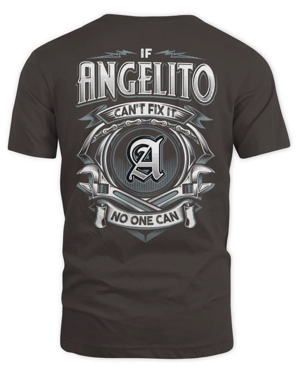 ANGELITO AP81-K4-626 - Personalized Ahmed Quote Apparel “If Ahmed Can't Fix It, No One Can” - Unisex Standard T-Shirt - Dark Chocolate