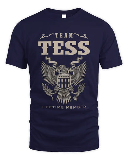 TESS TP06-K82 – Personalized Classic Style Apparel “Team NAME Lifetime Member” - Unisex Standard T-Shirt - Navy