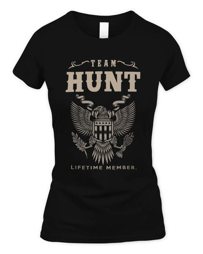 HUNT TP06-K82 – Personalized Classic Style Apparel “Team NAME Lifetime Member” - Women's Standard T-Shirt - Black