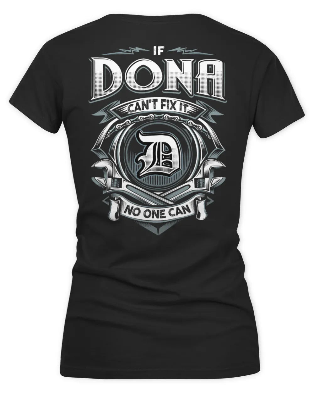 DONA AP81-K4-626 - Personalized Ahmed Quote Apparel “If Ahmed Can't Fix It, No One Can” - Women's V-Neck T-Shirt - Black