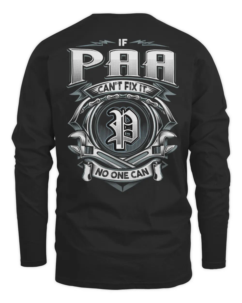 PAA AP81-K4-626 - Personalized Ahmed Quote Apparel “If Ahmed Can't Fix It, No One Can” - Men's Long Sleeved T-Shirt - Black