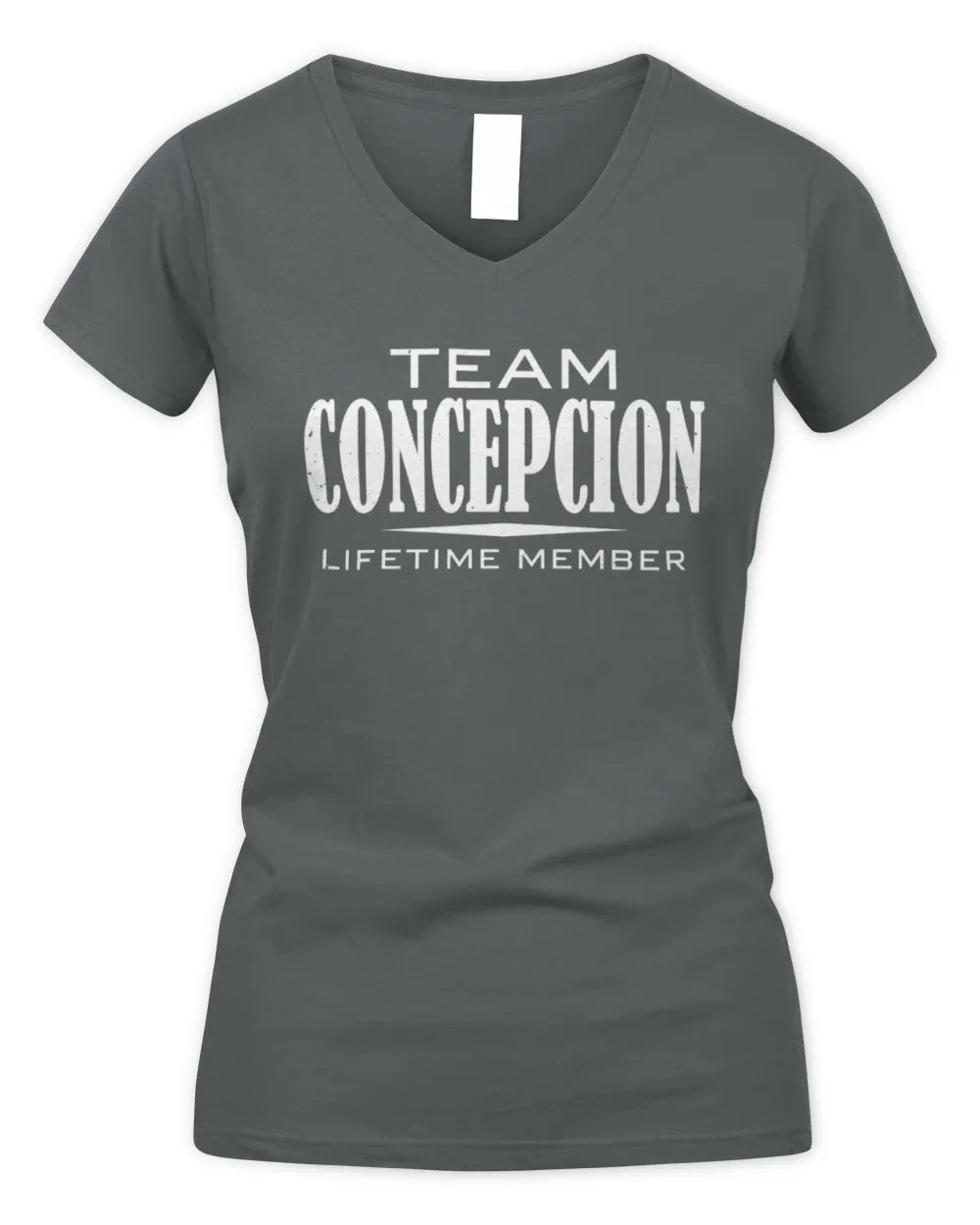 CONCEPCION BL62-K4-128 - Personalized “Team AARON Lifetime Member” - Women's V-Neck T-Shirt - Charcoal