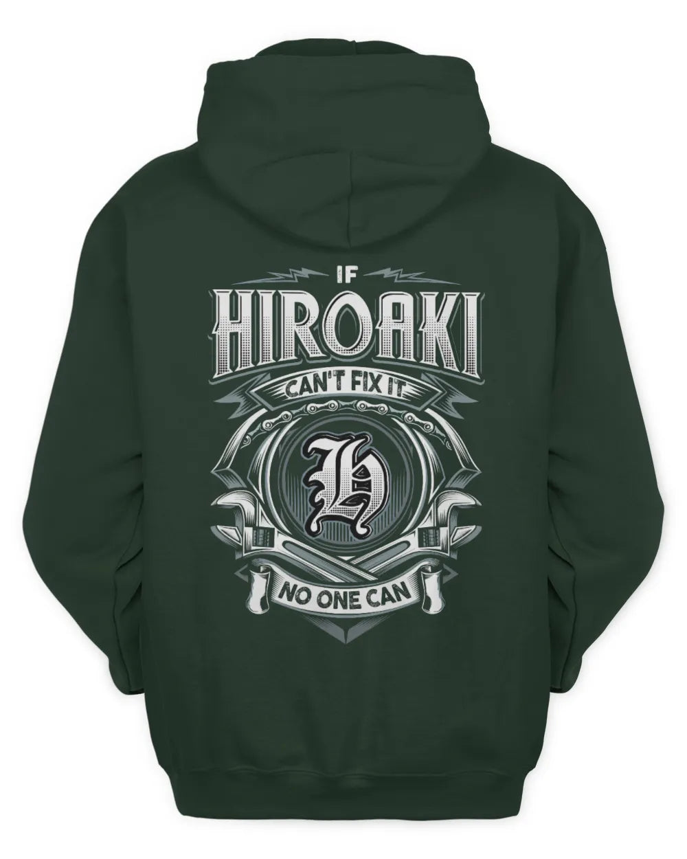 HIROAKI AP81-K4-626 - Personalized Ahmed Quote Apparel “If Ahmed Can't Fix It, No One Can” - Unisex Hoodie - Forest Green